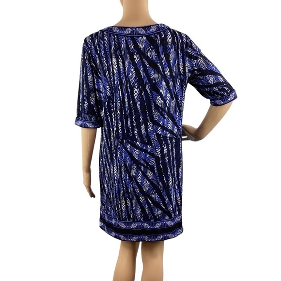 BCBGMAXAZRIA Ania Border Print Shift Dress Size M Blue - Picture 5 of 7